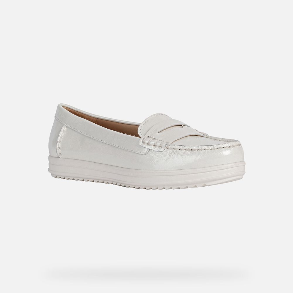 Geox Loafers White Genova - Geox Womens Shoes - HNAVJX842